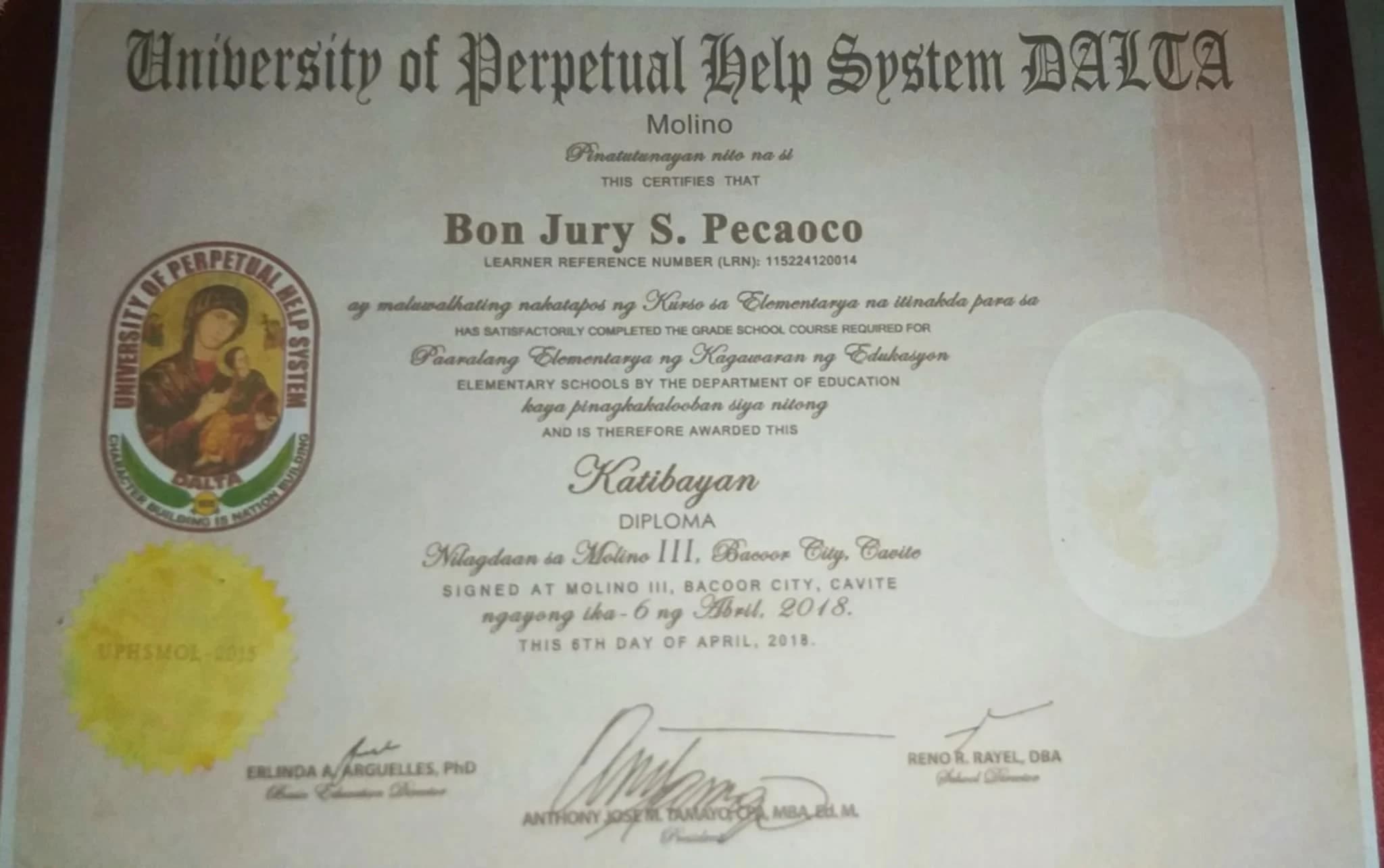 Grade School Graduate Certificate