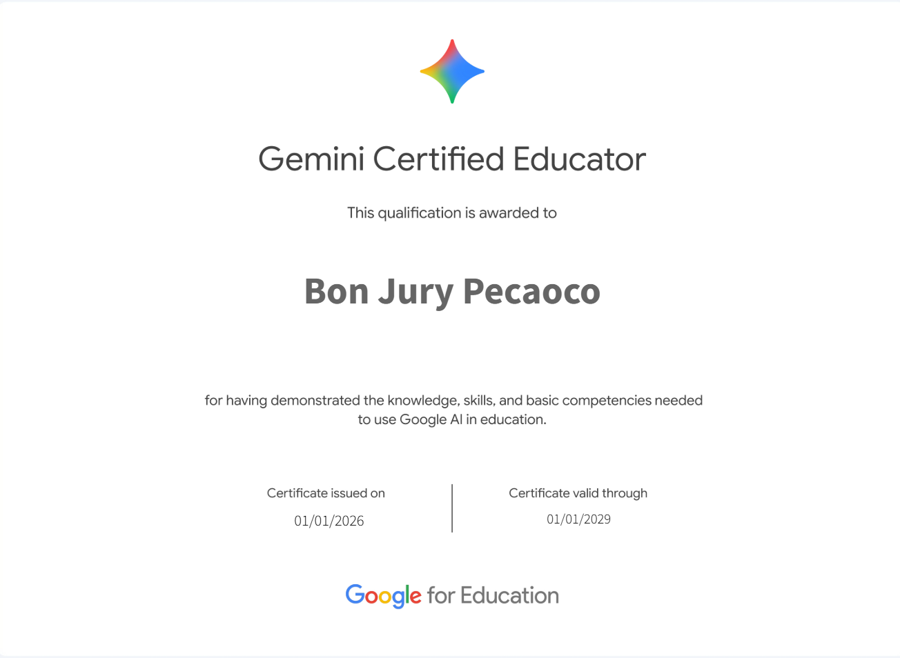 Gemini Certified Educator